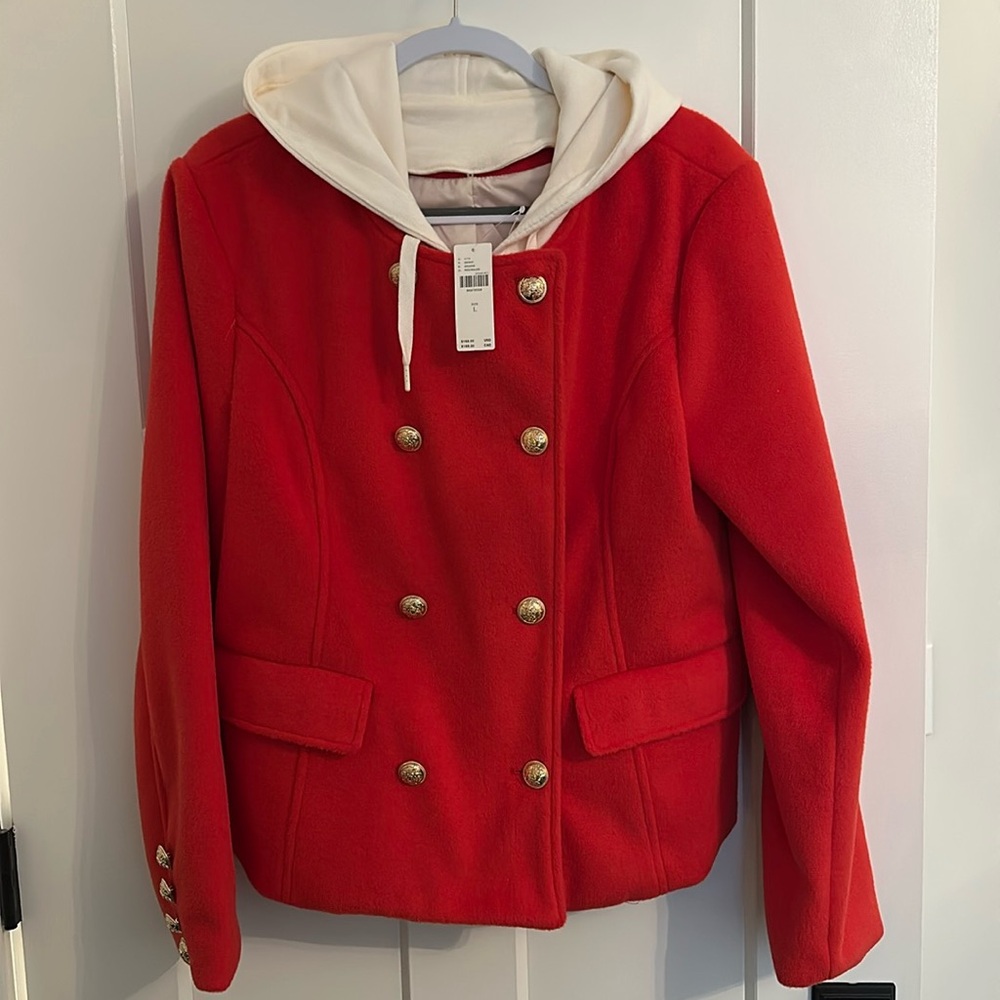 Anthropologie Maeve Jacket with removable hooded Dickey size large